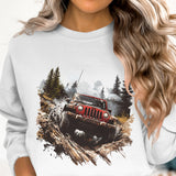 "Off-Road Jeep Mud Adventure PNG, 4x4 Truck Sublimation, Jeep Lover Clipart, Overlanding Digital Download, Muddy Trail PNG Design"