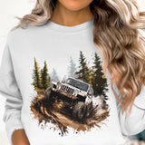 "Off-Road Jeep Mud Adventure PNG, 4x4 Truck Sublimation, Jeep Lover Clipart, Overlanding Digital Download, Muddy Trail PNG Design"