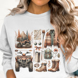 4 Wheeler Brushstroke PNG ATV Sublimation Design 300 DPI Digital Download for Tumblers Mugs T-Shirts Stickers Ornaments Earrings Crafts
