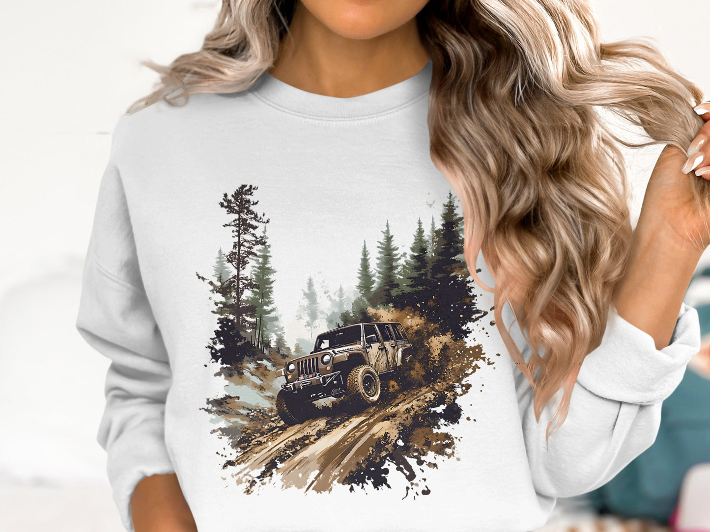 "Off-Road Jeep Mud Adventure PNG, 4x4 Truck Sublimation, Jeep Lover Clipart, Overlanding Digital Download, Muddy Trail PNG Design"