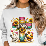 Jesus and Chickens PNG, Chicken Lover Digital Design, Jesus Lover Png, Country Girl who loves chickens sublimation design for Tumblers, Tees