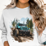 "Off-Road Jeep Mud Adventure PNG, 4x4 Truck Sublimation, Jeep Lover Clipart, Overlanding Digital Download, Muddy Trail PNG Design"