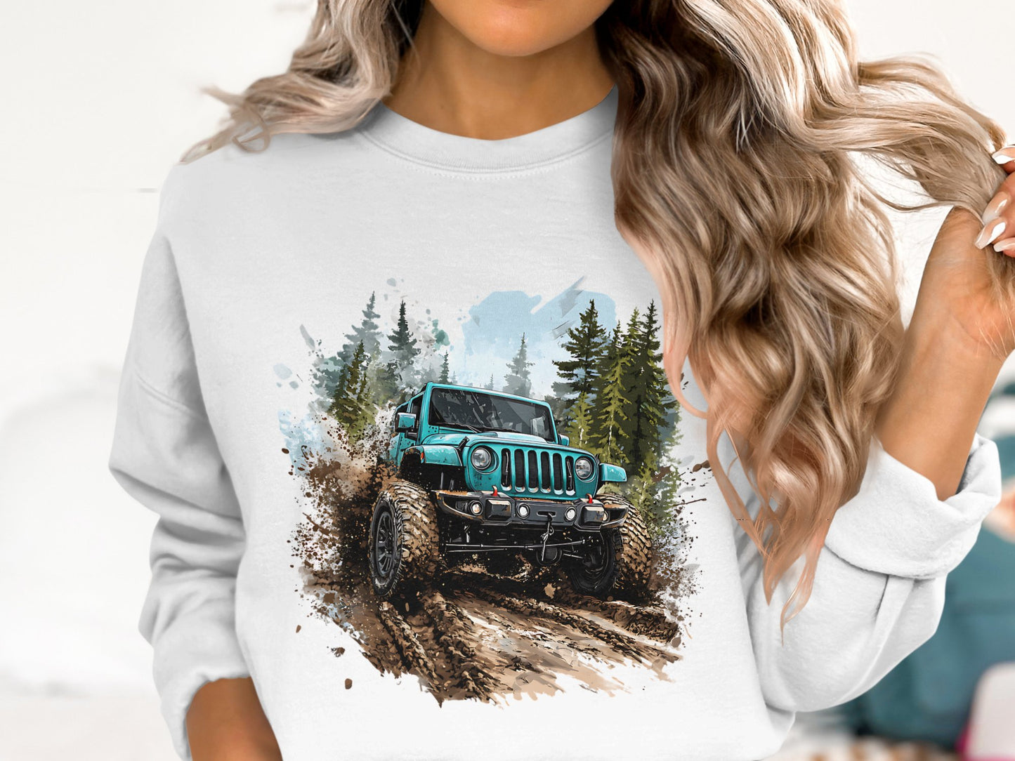 "Off-Road Jeep Mud Adventure PNG, 4x4 Truck Sublimation, Jeep Lover Clipart, Overlanding Digital Download, Muddy Trail PNG Design"