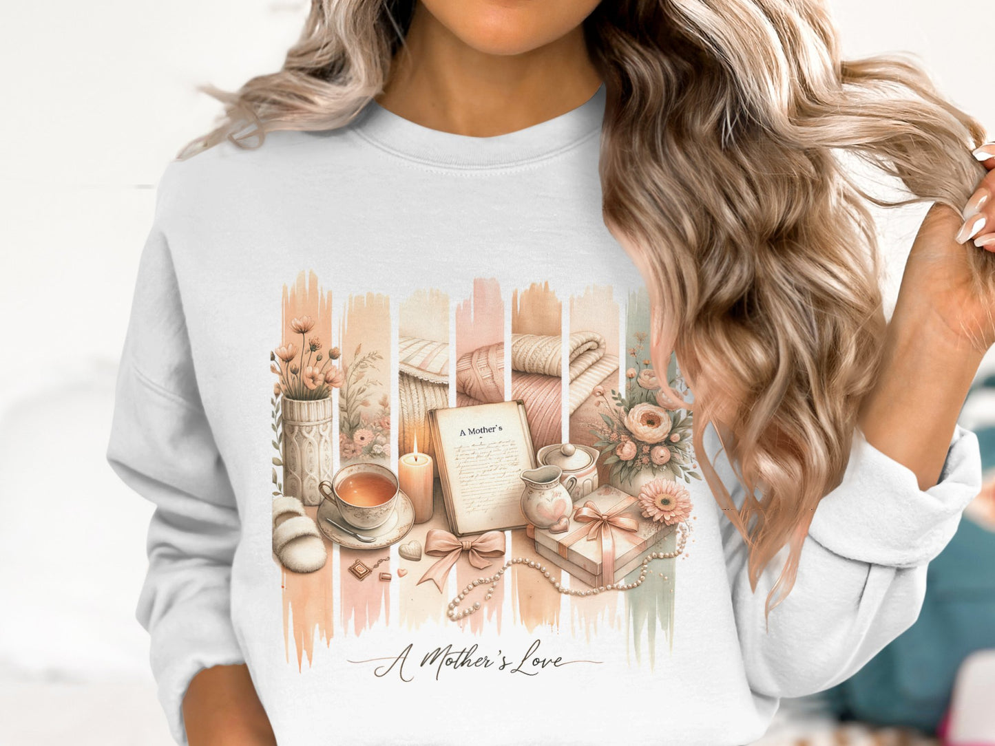 A Mother's Love Brushstroke PNG, Sublimation Design, 300 DPI Digital Download, Tumbler Wrap, Mug, T-Shirt, Mother's Day Gift