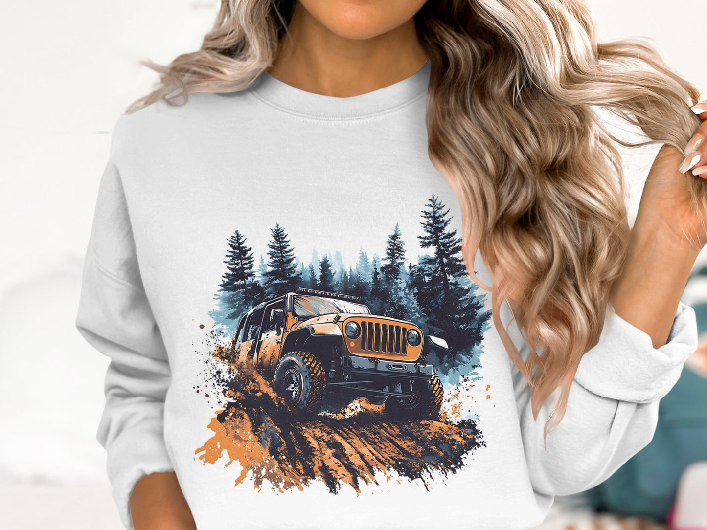 "Off-Road Jeep Mud Adventure PNG, 4x4 Truck Sublimation, Jeep Lover Clipart, Overlanding Digital Download, Muddy Trail PNG Design"