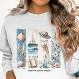 Salty Air & Summer Dreams PNG, Beach Brushstroke Sublimation, 20oz Tumbler Wrap, Coastal Summer Sublimation Design, Digital Download