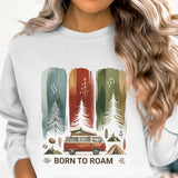 Born to Roam PNG, Watercolor Adventure Brushstroke Design, Vanlife Mountains Tent Clipart, Camping Sublimation Digital Download