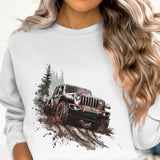 "Off-Road Jeep Mud Adventure PNG, 4x4 Truck Sublimation, Jeep Lover Clipart, Overlanding Digital Download, Muddy Trail PNG Design"