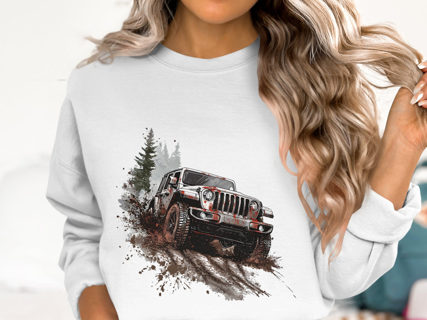 "Off-Road Jeep Mud Adventure PNG, 4x4 Truck Sublimation, Jeep Lover Clipart, Overlanding Digital Download, Muddy Trail PNG Design"