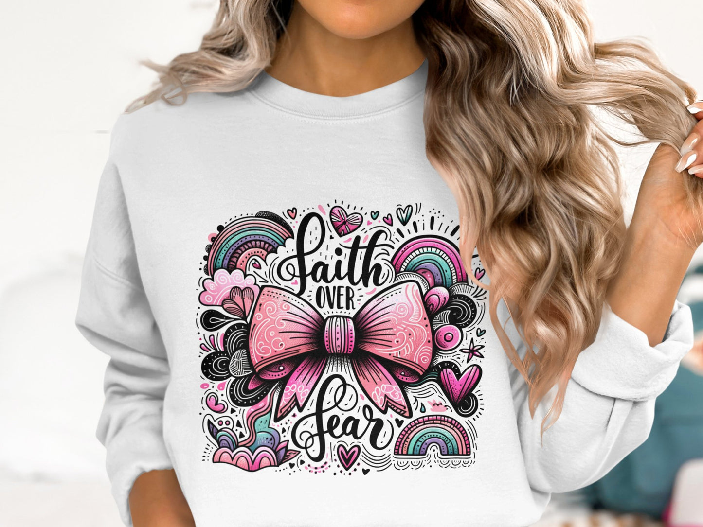 Faith Over Fear PNG Digital File 300 DPI Sublimation Design for Shirts Tumblers Stickers Pillows Notebooks Glass Can Cups Crafts