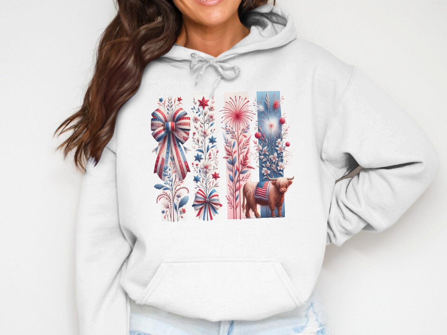 4th of July Brushstroke PNG Patriotic Sublimation Design 300 DPI Digital File coquette bow patriotic png highland cow fireworks brushstroke