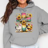 Jesus and Chickens PNG, Chicken Lover Digital Design, Jesus Lover Png, Country Girl who loves chickens sublimation design for Tumblers, Tees