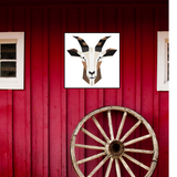 Goat Head Quilt Block Barn Quilt - Digital Download, Farmhouse DIY Wall Art Pattern, Rustic Home Decor, Animal Lover Quilting Project, Instant PDF