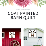 Goat Head Quilt Block Barn Quilt - Digital Download, Farmhouse DIY Wall Art Pattern, Rustic Home Decor, Animal Lover Quilting Project, Instant PDF