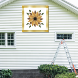 Golden Sunflower Barn Quilt Pattern - Digital Download | DIY Farmhouse Quilt Block | PDF Guide in 12x12", 24x24", & 48x48"