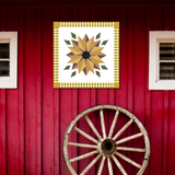 Golden Sunflower Barn Quilt Pattern - Digital Download | DIY Farmhouse Quilt Block | PDF Guide in 12x12", 24x24", & 48x48"