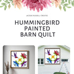 Printed Hummingbird Barn Quilt Pattern featuring a colorful quilt block design for DIY painted barn quilt projects.