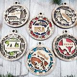 State Ornament Collection – Custom Home State & Travel Memory Ornaments