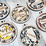 State Ornament Collection – Custom Home State & Travel Memory Ornaments
