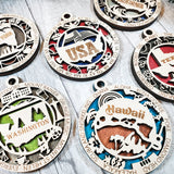 State Ornament Collection – Custom Home State & Travel Memory Ornaments