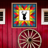 Buck Deer Quilt Block Barn Quilt - Digital Download, Rustic Wildlife DIY Wall Art Pattern, Nature-Inspired Home Decor, Quilting Project, Instant PDF