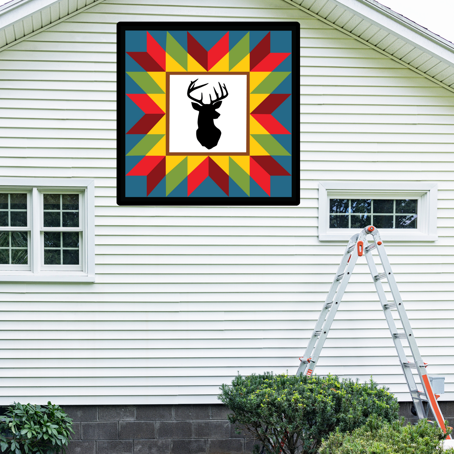 Buck Deer Quilt Block Barn Quilt - Digital Download, Rustic Wildlife DIY Wall Art Pattern, Nature-Inspired Home Decor, Quilting Project, Instant PDF