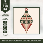 Yuletide Jewel Christmas ornament SVG laser file digital download including AI, SVG, EPS, PDF and DXF formats for xTool, Glowforge, LightBurn, layered wood signs and holiday laser projects.