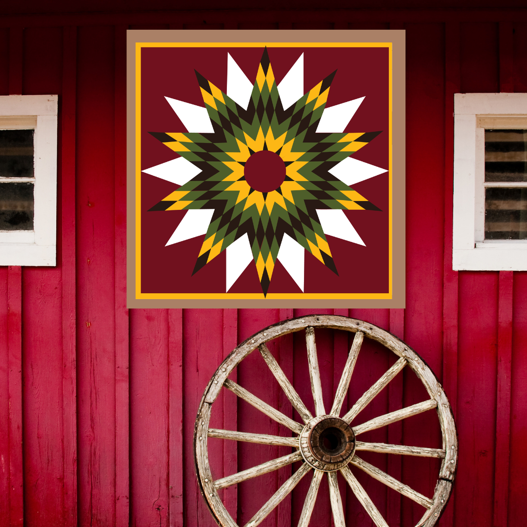 12x12"Lone Star Barn Quilt PDF Pattern, SVG Pattern, Wood quilt to paint for outdoors Bundle