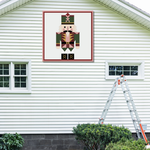 Nutcracker Christmas barn quilt laser file digital download including AI, SVG, EPS, PDF and DXF formats for laser-cut wood signs, xTool, Glowforge, LightBurn, holiday crafts and small business Christmas projects.
