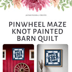Pinwheel Knot  Barn Quilt Pattern featuring a colorful quilt block design for DIY painted barn quilt projects.