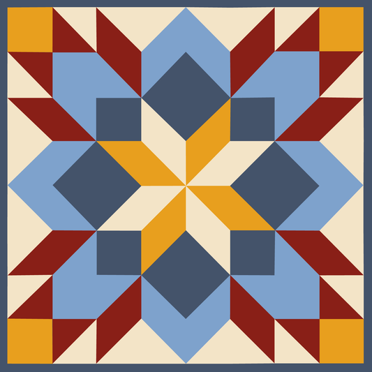 48x48" Prairie Star  Carpenter Star Paint yourself Barn Quilt downable PDF