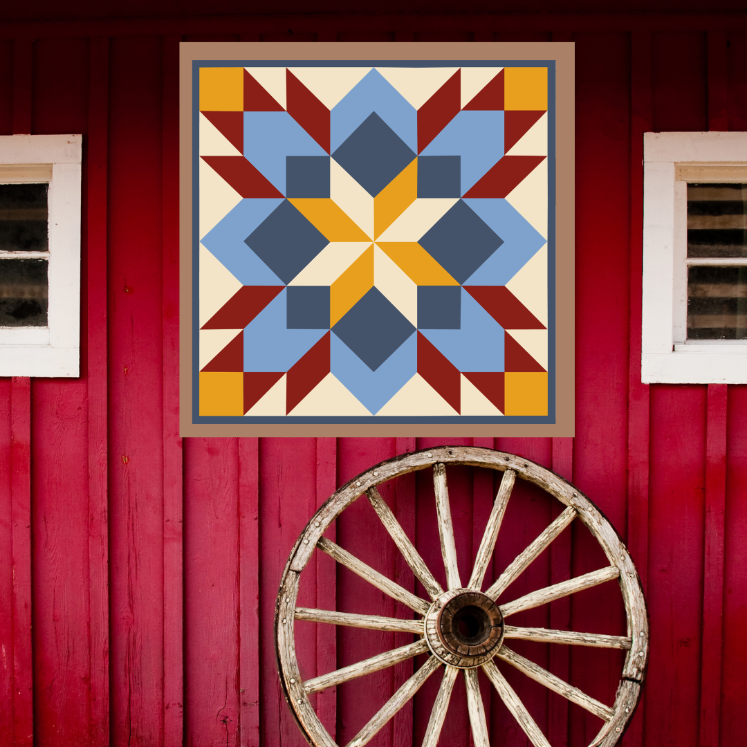 12x12" Prairie Star Carpenters Star Barn Quilt PDF Pattern, SVG Pattern, Wood quilt to paint for outdoors Bundle