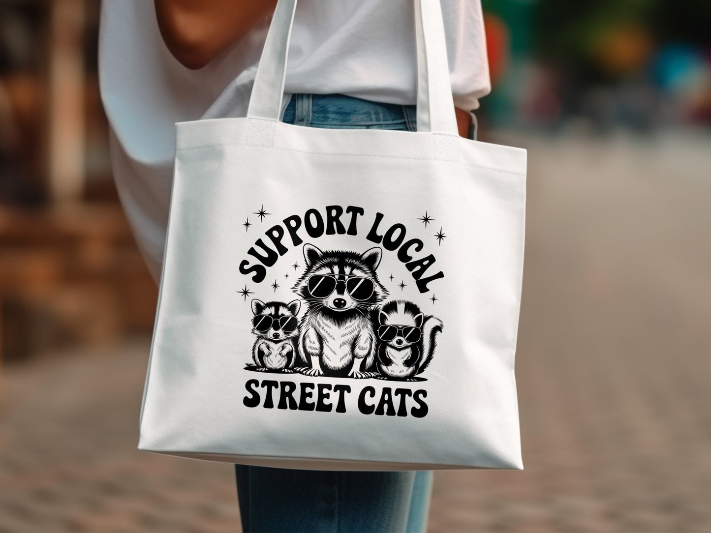 Support Your Local Street Cats Png, Funny Raccoon Png, Vintage Raccoon Png, Trash Panda Png, Skunk Png, Sublimation Digital Design
