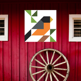 Traditional American Robin Quilt Block Pattern - Digital Download PDF in 12x12, 24x24, and 48x48 Sizes for DIY Barn Quilt Decor