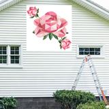 Single Rose Quilt Block Barn Quilt - Digital Download, Floral DIY Wall Art Pattern, Rustic Home Decor, Quilting Project, Instant PDF for Crafting