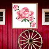 Single Rose Quilt Block Barn Quilt - Digital Download, Floral DIY Wall Art Pattern, Rustic Home Decor, Quilting Project, Instant PDF for Crafting