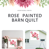Single Rose Quilt Block Barn Quilt - Digital Download, Floral DIY Wall Art Pattern, Rustic Home Decor, Quilting Project, Instant PDF for Crafting