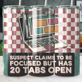 Suspect claims Funny 20oz Tumbler Wrap PNG, Multitasker Sublimation Design, Retro Laptop Graphic, Work From Home Digital Download
