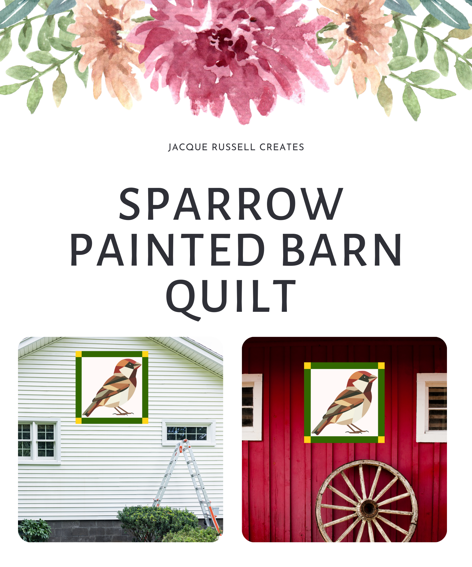 Modern Sparrow Barn Quilt PDF Pattern