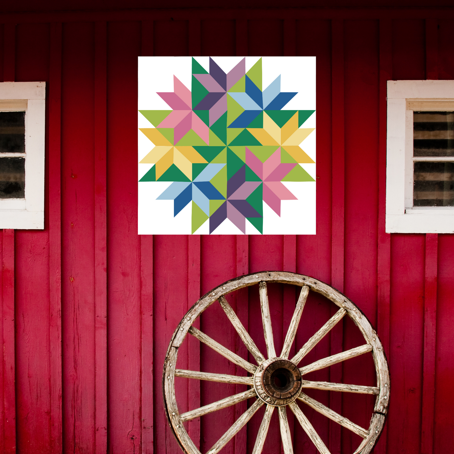 Spring Bouquet Quilt Block Barn Quilt - Digital Download, Floral DIY Wall Art Pattern, Spring Home Decor, Quilting Project, Instant PDF