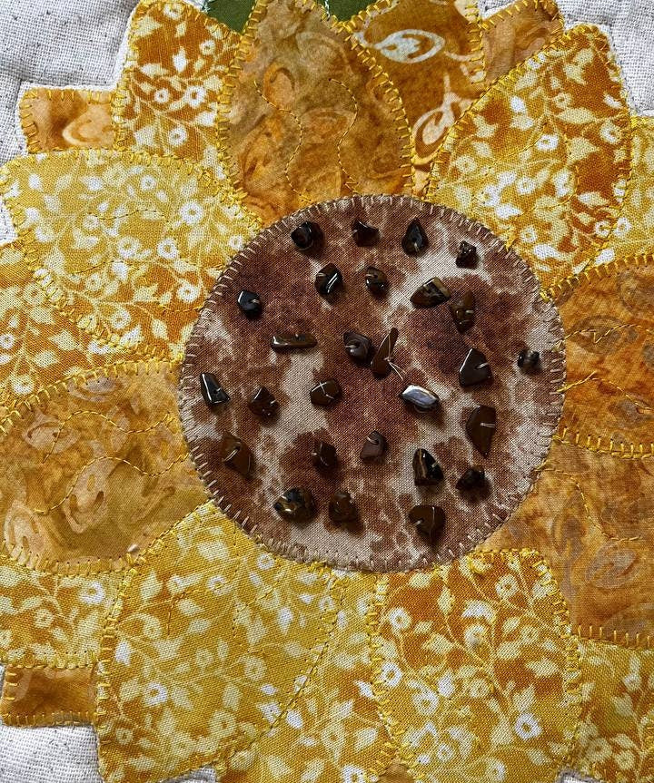Sunflower appliqué quilt block