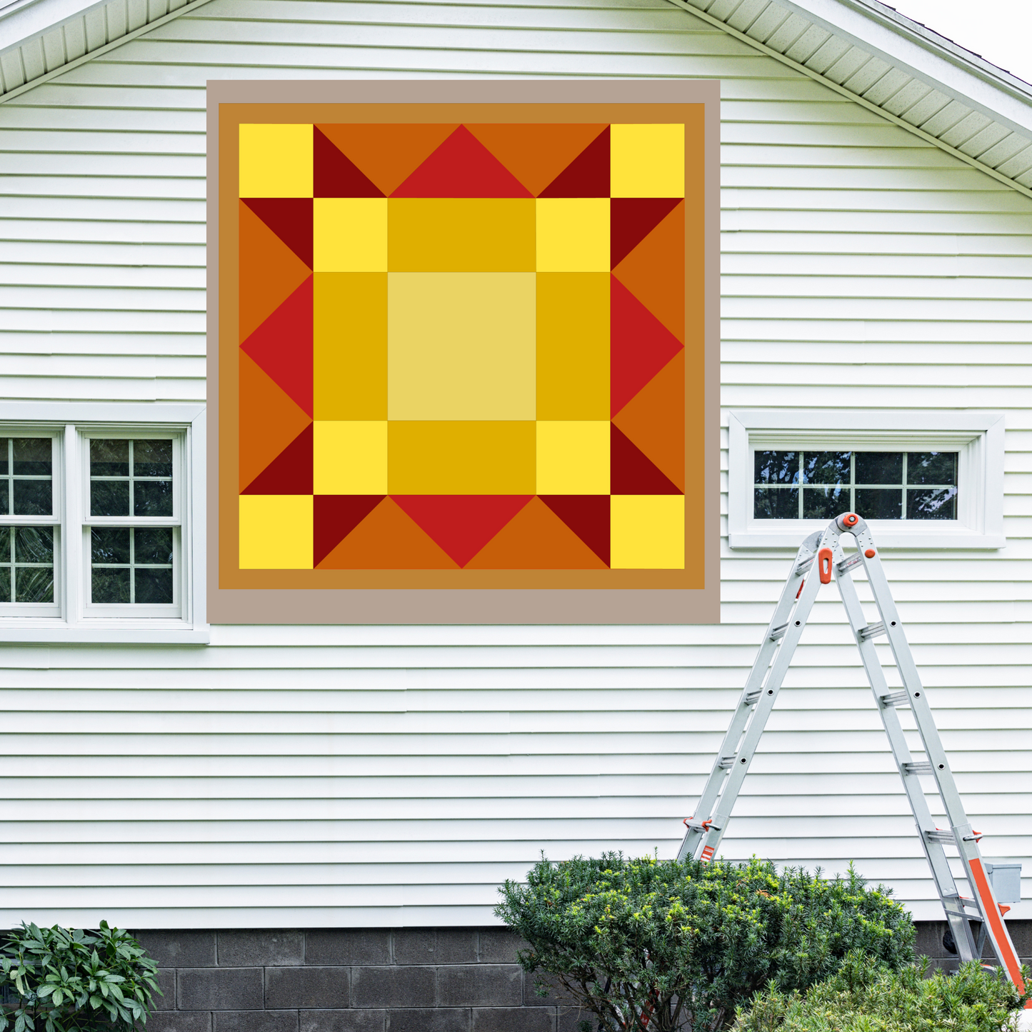 12x12" Sunset Barn Quilt PDF Pattern, SVG Pattern, Wood quilt to paint for outdoors Bundle