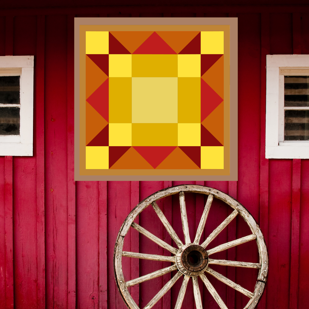 12x12" Sunset Barn Quilt PDF Pattern, SVG Pattern, Wood quilt to paint for outdoors Bundle