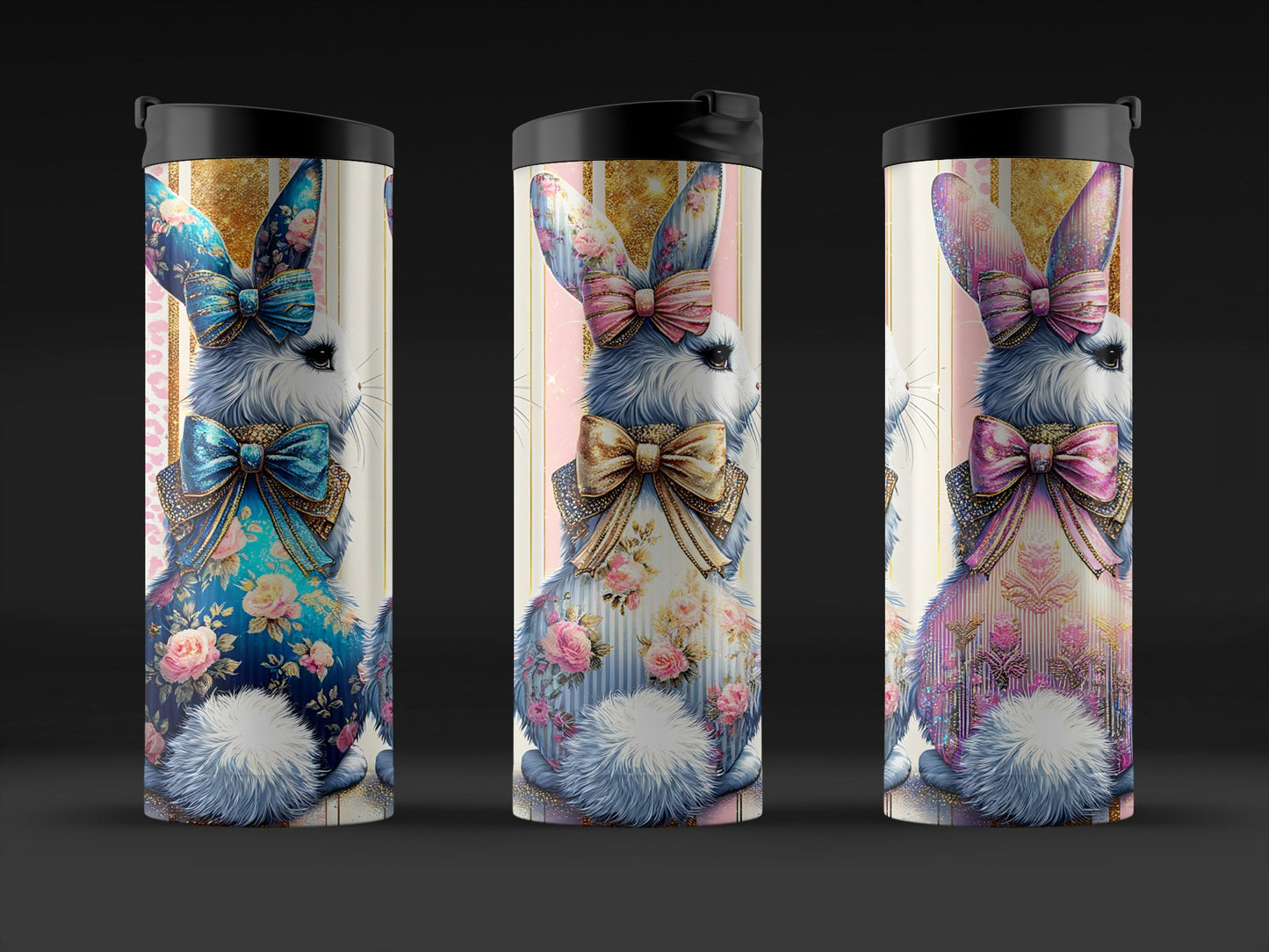 Cute Coquette Easter Bunny Tumbler Wrap, 20oz Skinny Easter Tumbler PNG Sublimation Design, Grandmillenial Easter Digital Download