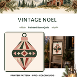 Vintage Noel Christmas Ornament Barn Quilt Laser Cut File