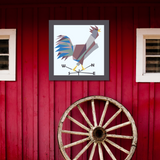 Wake Up Call Barn Quilt Pattern | Wonky Chicken on Weathervane | Farmhouse DIY | Digital Download | 12x12, 24x24, 48x48 PDF