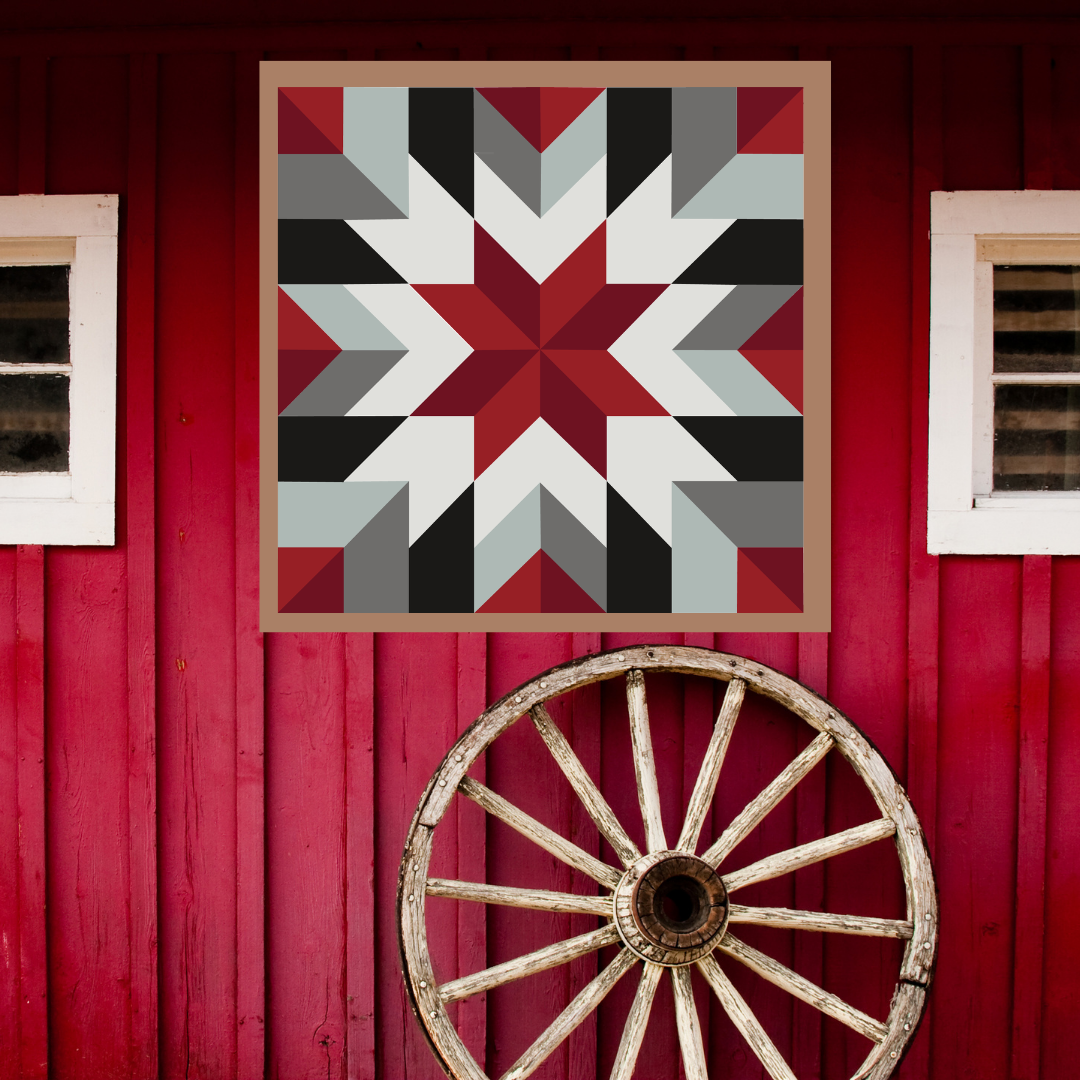 12x12" Winter Morning Carpenters Star Barn Quilt PDF Pattern, SVG Pattern, Wood quilt to paint for outdoors Bundle