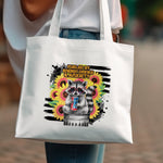 Cute Raccoon Energy Drink Graphic Tote Bag, Colorful Artistic Urban Style Bag, Eco-Friendly Reusable Canvas Tote