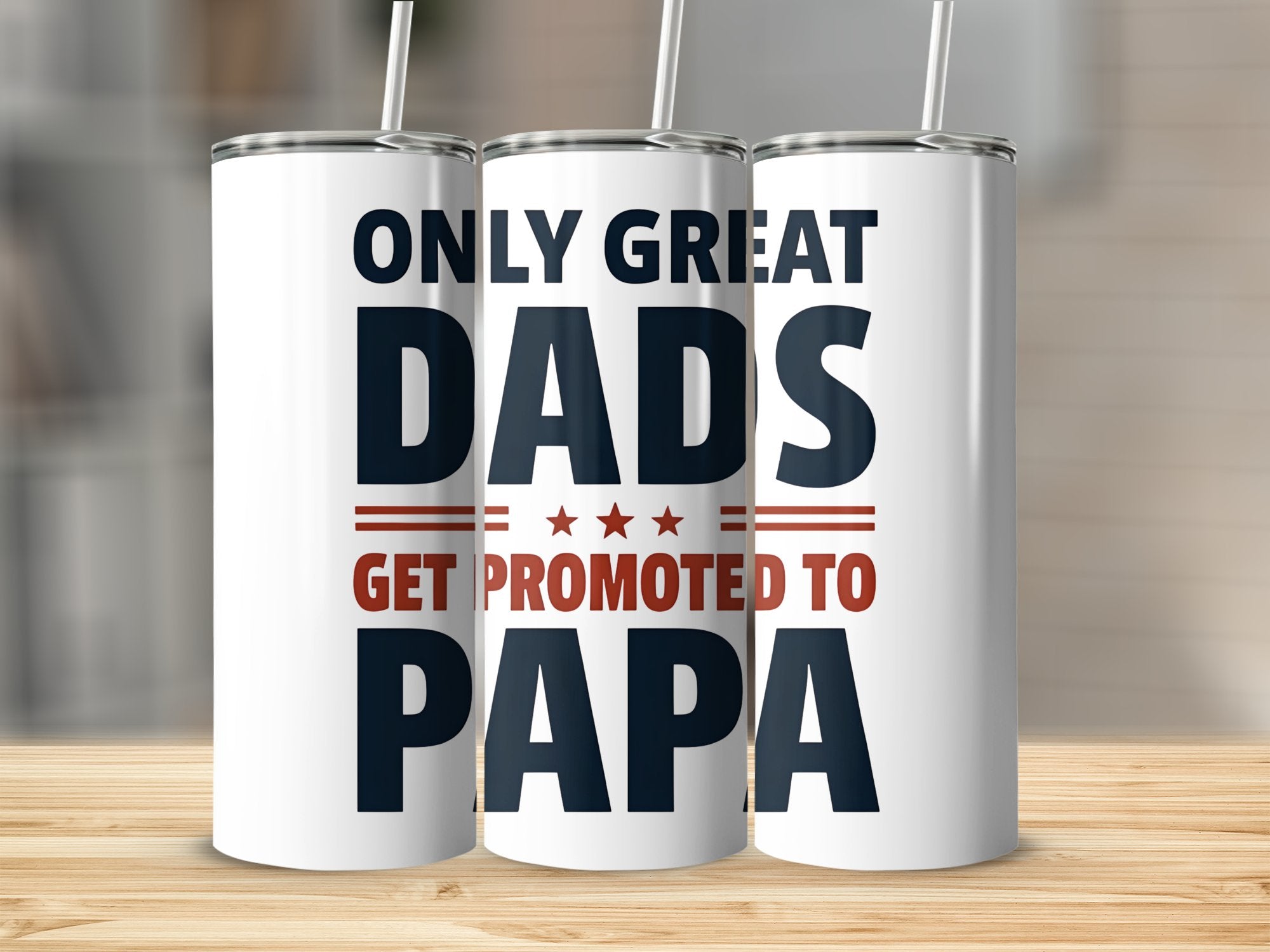 Great Dads Promoted to Papa Insulated Tumbler, Father's Day Gift, Stainless Steel Mug, Custom Cup Design for Grandpa