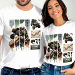 Off-Road Adventure T-Shirt, Vintage 4x4 Truck Design, Unisex Graphic Tee for Couples, Outdoor Lover Gift